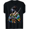 Unique Dreadlocked Samurai Illustration Black T-Shirt - Stylish Tee Featuring a Bold Design of a Man with Traditional Samurai Attire, Dreadlocks, and