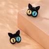 Разные серьги-гвоздики в виде кота-ученика, милые, забавные, маленькие серьги-монстры, модные, индивидуальные, дизайнерские, нишевые, универсальные серьги