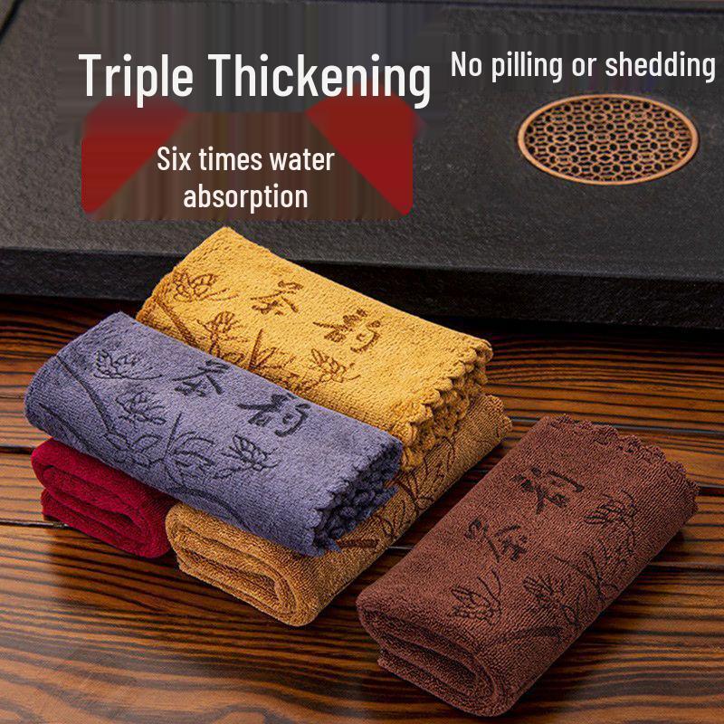 Zen Style High-Grade Absorbent Tea Towel - Thickened Dishcloth for Tea Ceremony Table