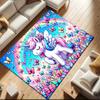 1pc Personalized Unicorn Rainbow Carpet Rug for Living Room Bedroom Home Sofa Decoration,Kids play Non-slip Floor Mat