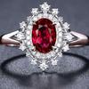 Factory Red Blue Zircon Copper Diamond Ring Popular Engagement Jewelry