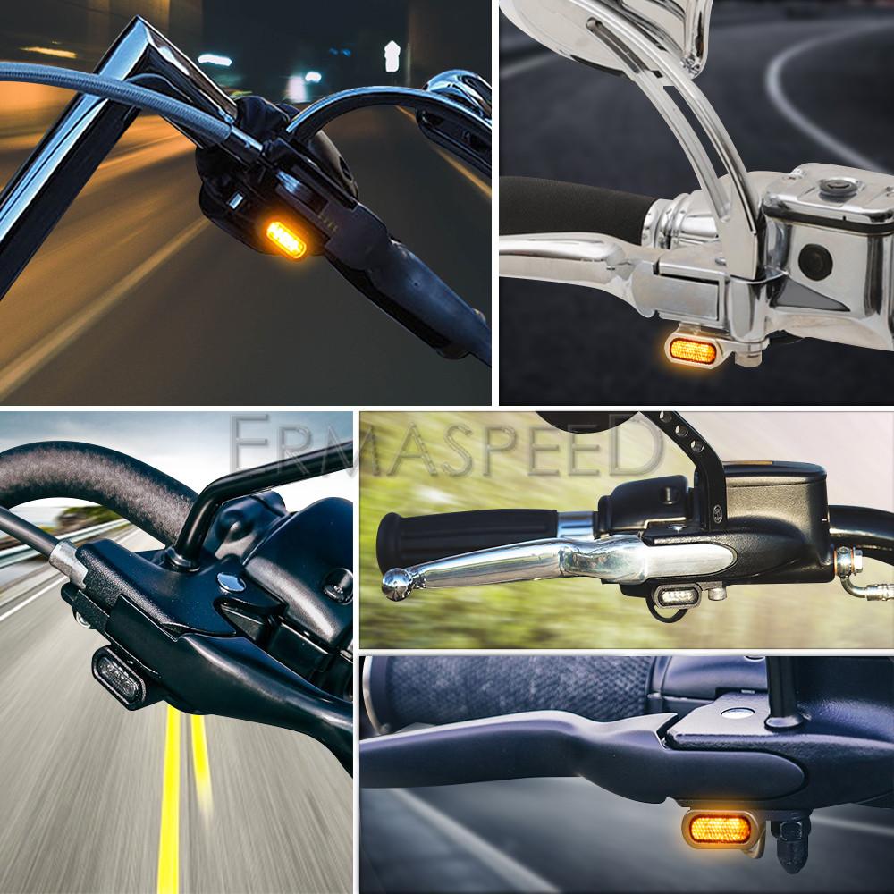 Руль светодиодный фонарик для мотоцикла Янтарный мини-проточная вода 12 В IP68 Водонепроницаемый указатель поворота Лампа Индикаторы Мото