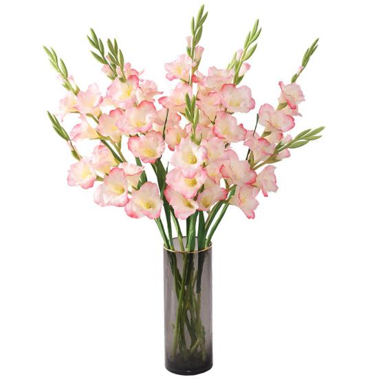 Юшэн Искусственный цветок гладиолуса Реалистичный Искусственный шелковый цветок Дом Офис Свадебная вечеринка В помещении На открытом воздухе Искусственный цветок Цветущее украшение