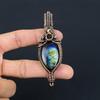 Labradorite Pendant, Handmade Gemstone 999 Copper Wire Wrapped Pendant Antique Jewelry, For Gift Silver Jewelry