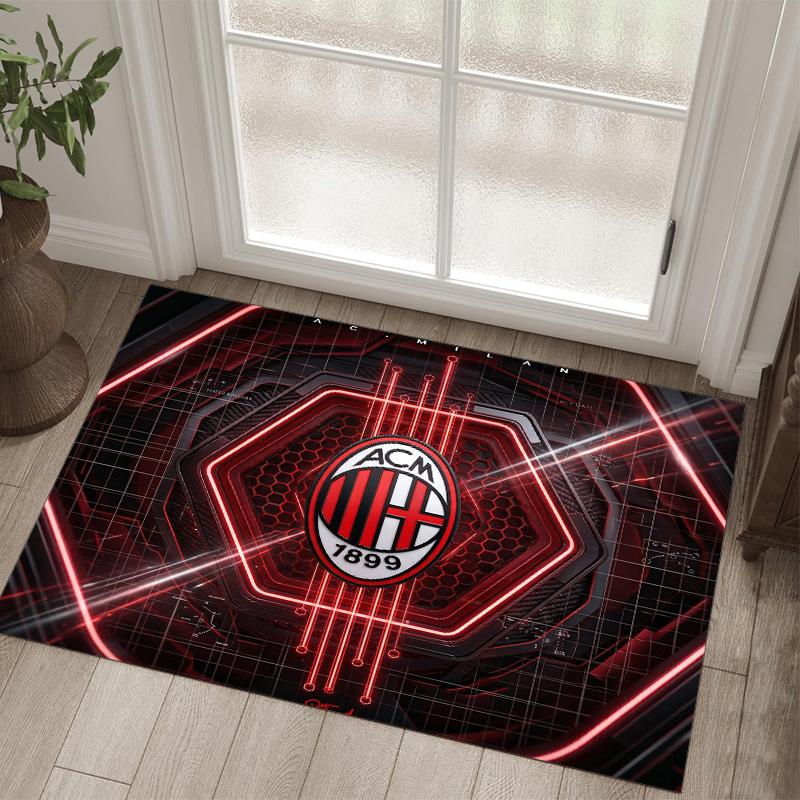 Дизайн AC Milan Кристальный Велюровый Ковер Уютный Не?Нескользящий ковер с принтом для спальни, гостиной, прихожей