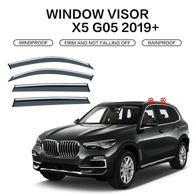 For BMW X5 E53 E70 F15 G05 Window visor Accessories Bright Strip Wind Deflectors Visors Rain Guard Door Vent Shades Ventvisor