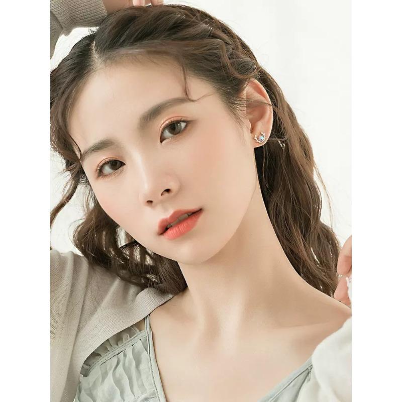 Yilu имеет ваши серьги-пусеты, Женский нишевый дизайн в стиле Ins, Лунный камень, Новые серьги, Модный темперамент