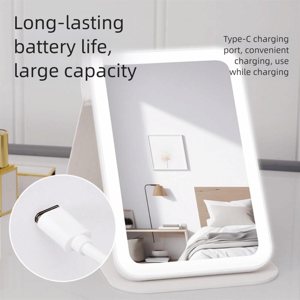 Dimmable Desktop Cosmetic Mirror Charging Vanity Mirror Multipurpose Makeup Mirror  Bathroom