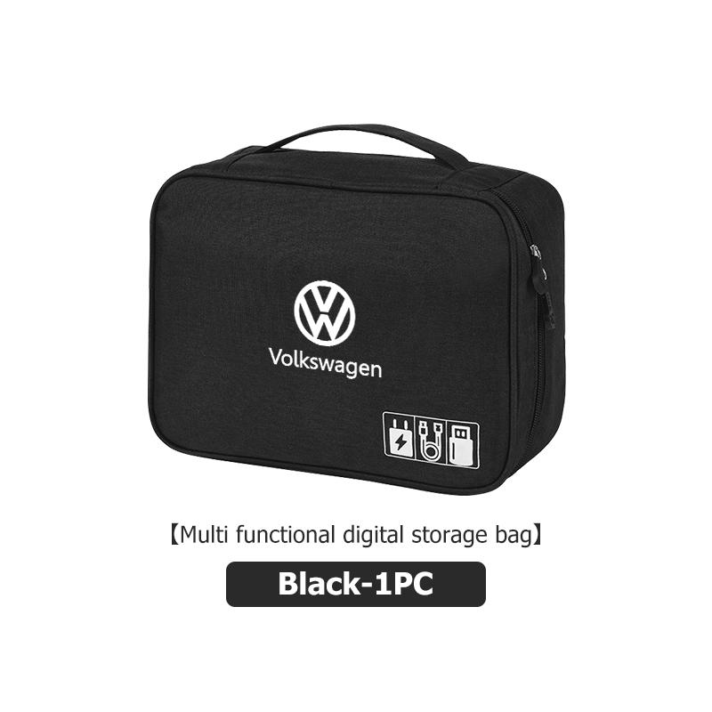 Car Multi-Use Digital Storage Bag Data Cable Tool Organizer For Volkswagen VW Passat Golf 4 5 6 Tiguan Polo Scirocco Jetta CC zj2