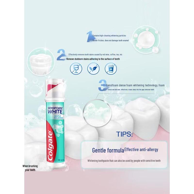 Colgate Whitening Dense Foam Toothpaste 3x100ml Pump