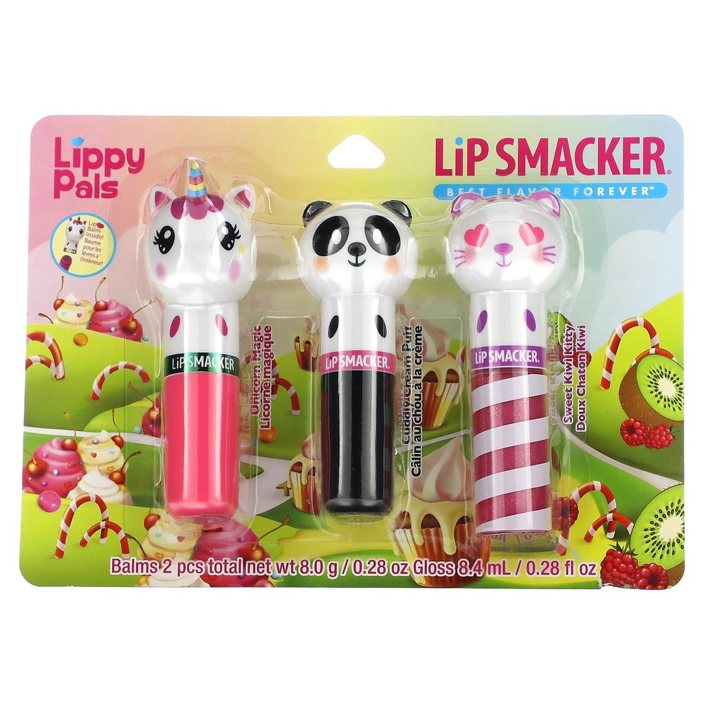 Lip Smacker Lippy Pals Бальзам и блеск для губ, три упаковки, 3 шт.