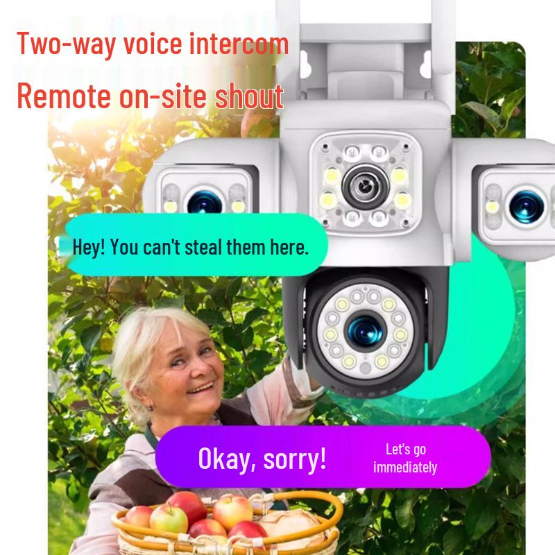 Anzhiyi Tri-Lens WiFi Outdoor Camera with Dual-Way Intercom