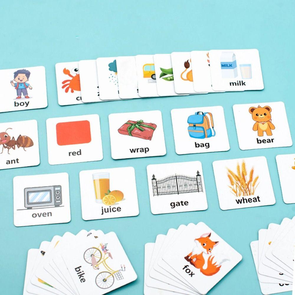 English Card English Word Spelling Toy Wooden Multi Letter Spelling Block Kindergarten