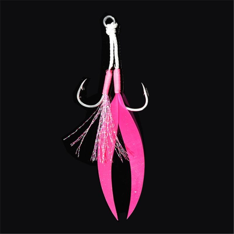 Двойной Assist Hook для вертикальной джиговой ловли, 10 шт. Крючки для джиггинга, Крючки-заменители для медленно тонущих джигов