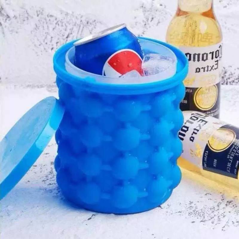 Silicone Ice Bucket With Lid And Scoop For Outdoor Picnic And Party Use