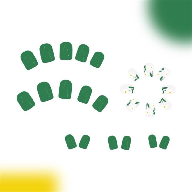 24 шт. Короткие квадратные накладные ногти глянцевые с полным покрытием, светло-зеленые, для маникюра для женщин