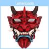 Terrifying Red Hannya Mask High Quality Resin Face Mask Perfect For Halloween Decor