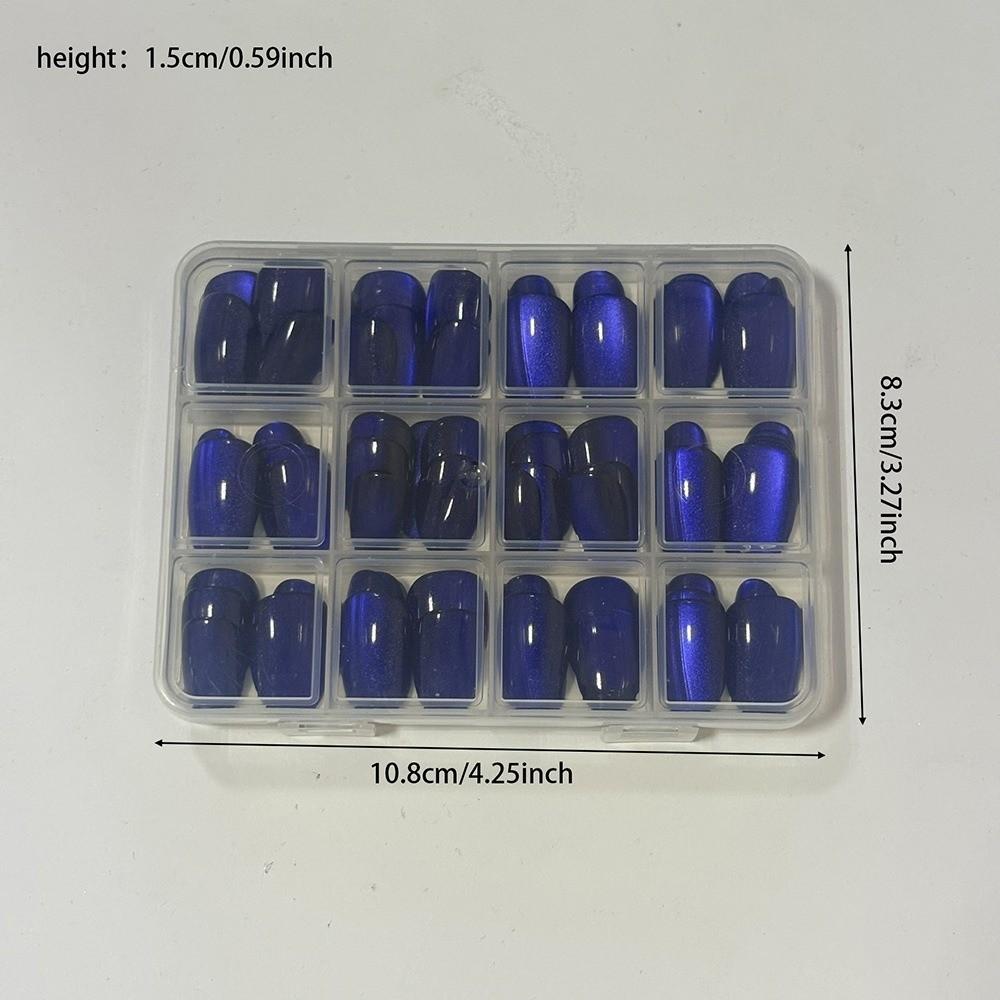 144Pcs Oval Fake Nails Short Medium Full Cover False Nails Fashion Cat Eye False Nails Women
