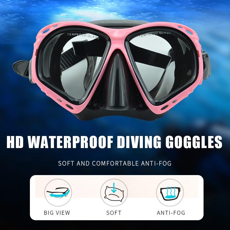 Hot Sale Snorkeling Mask Fashion Adult Mask Full Face Mask Snorkel 180 Degree View Waterproof Diving Goggles