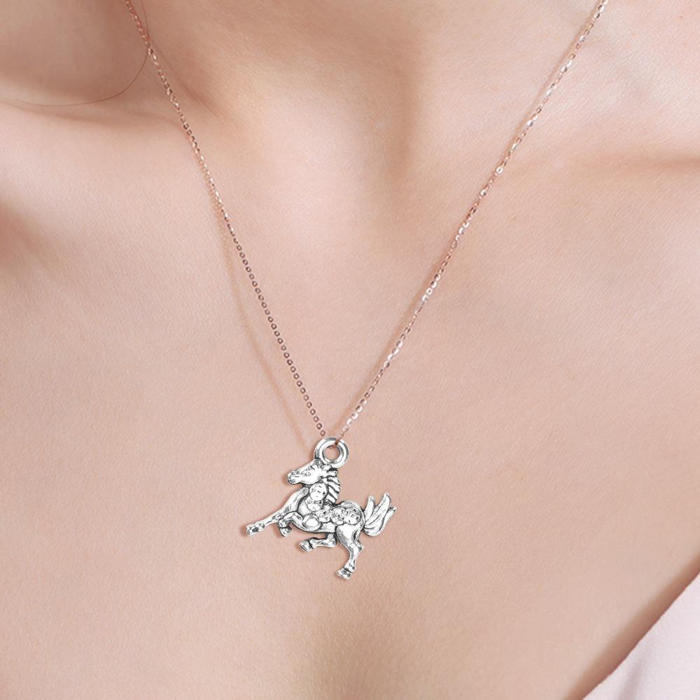 100pcs Perforated Horse Pendant Silver Horse Keychain Pendant DIY Jewelry Supplies  Earring Making