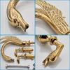 Luxury Golden Swan Basin Faucets Dual Handles Hot Cold Water Mixer Tap