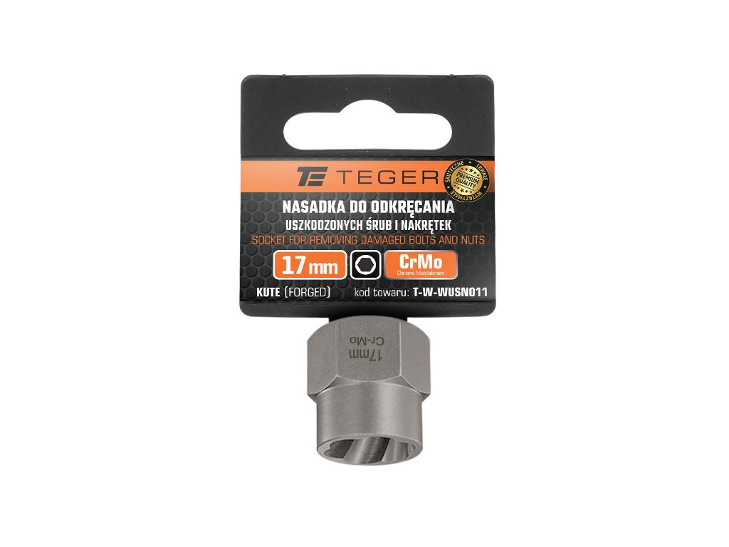 Nasadka Do Odkręcania Uszkodzonych Śrub I Nakrętek, (17Mm) - Kute/ Stal Cr-Mo, Teger