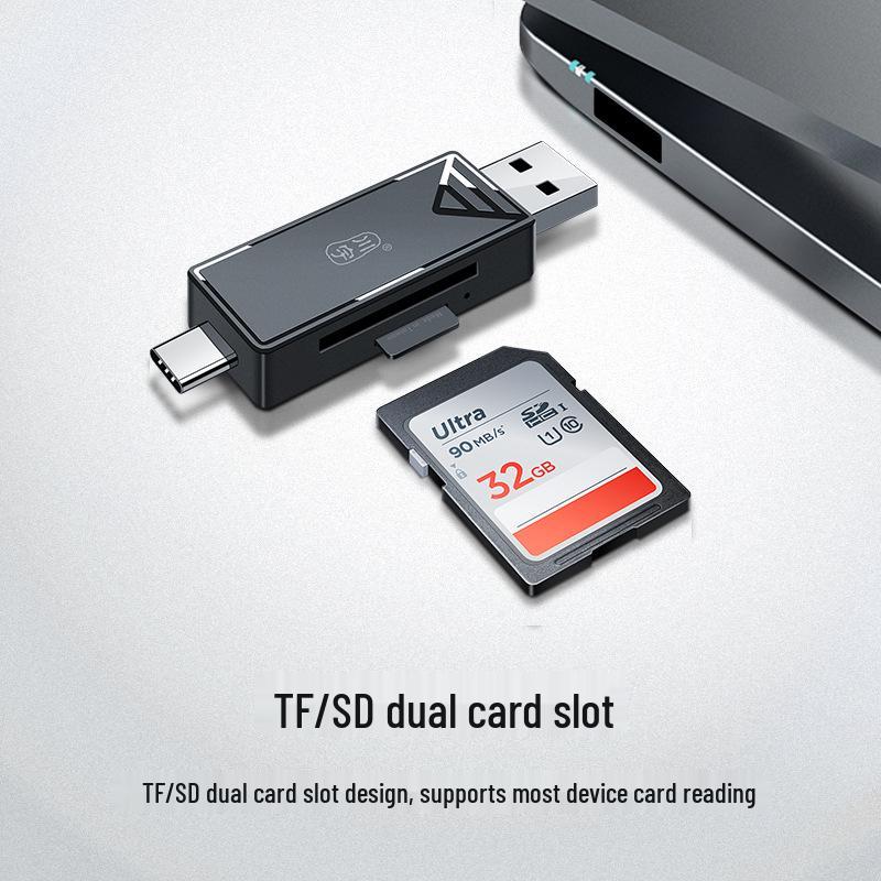 USB 3.0 кард-ридер Kawuyu: Высокоскоростной универсальный конвертер SD/TF, Type-C OTG для телефонов и компьютеров