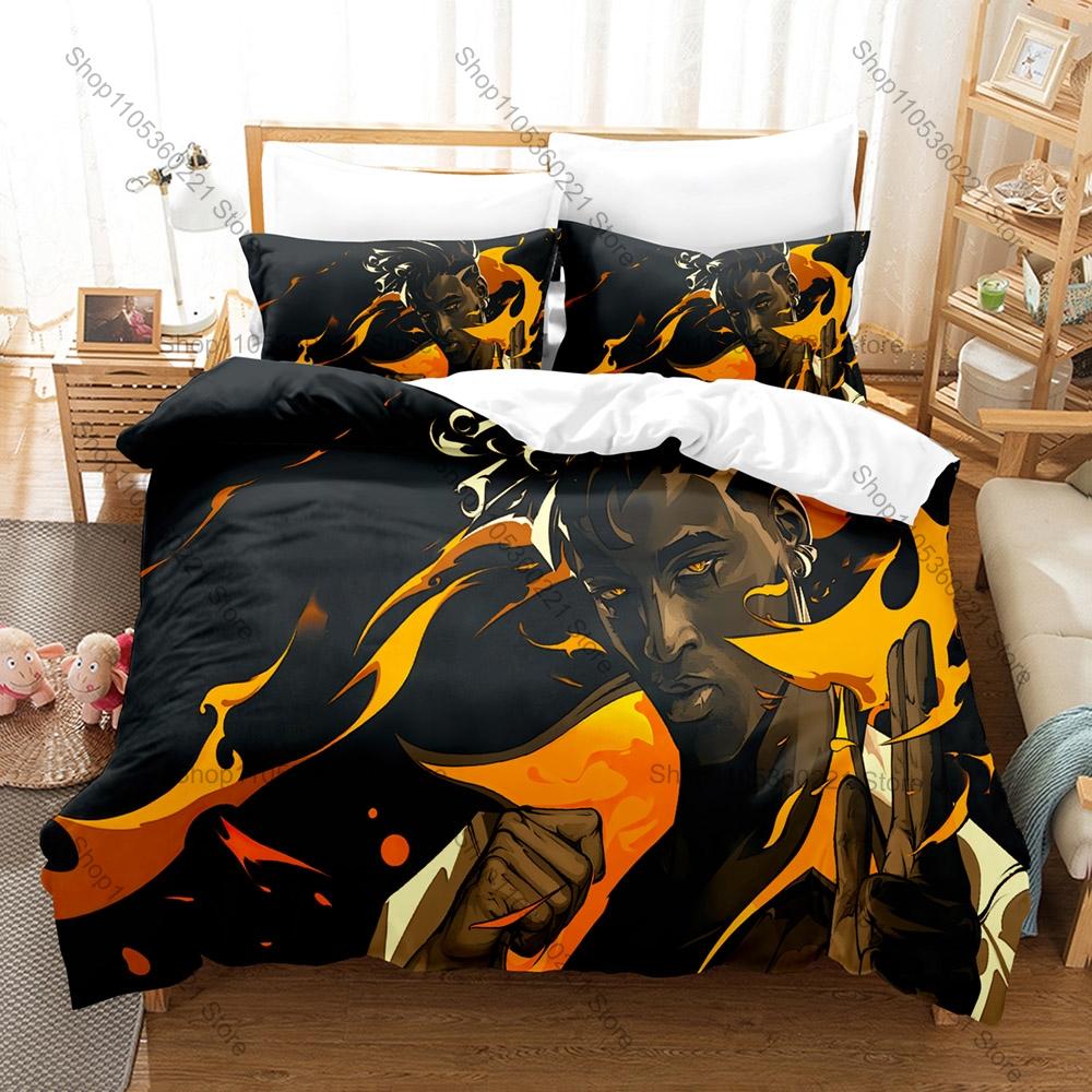 Phoenix Valorant Duvet Cover + 2 Pillowcases, Game Character Print Bedding Set Soft Bed Linen for Gamers Bedroom Decor