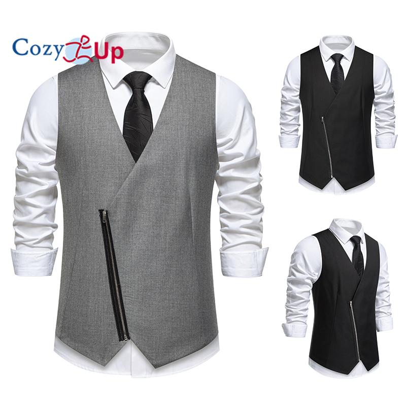 Cozy Up мужской жилет свадебная вечеринка диагональная планка жилет на молнии жилет