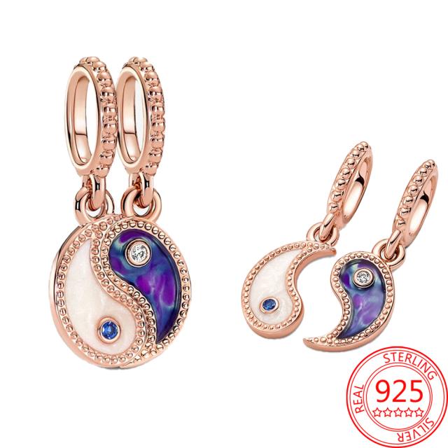 Новый брелок-ключ в виде божьей коровки и сердца, подходит для оригинального модного браслета из стерлингового серебра S925, брелок-подвеска для девочки, подарок