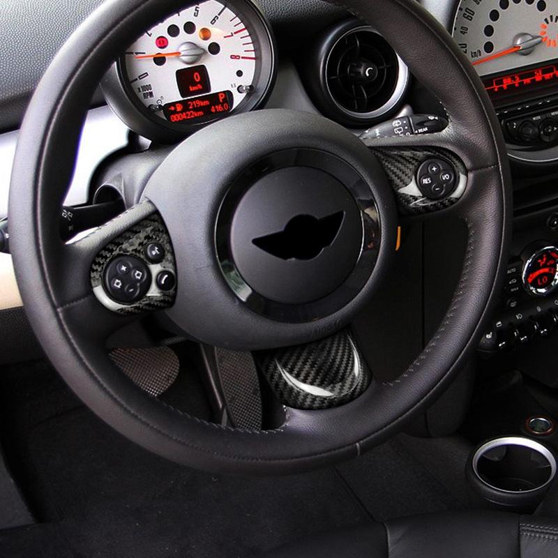 for MINI Cooper Countryman R60 R55 R56 R57 2010 2011 2012 Real Hard Carbon Fiber Car Steering Wheel Cover Trim Accessories