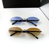 Роскошные овальные безободковые солнцезащитные очки Новинка Дизайнерский бренд Женские градиентные солнцезащитные очки для улицы Защита глаз UV400