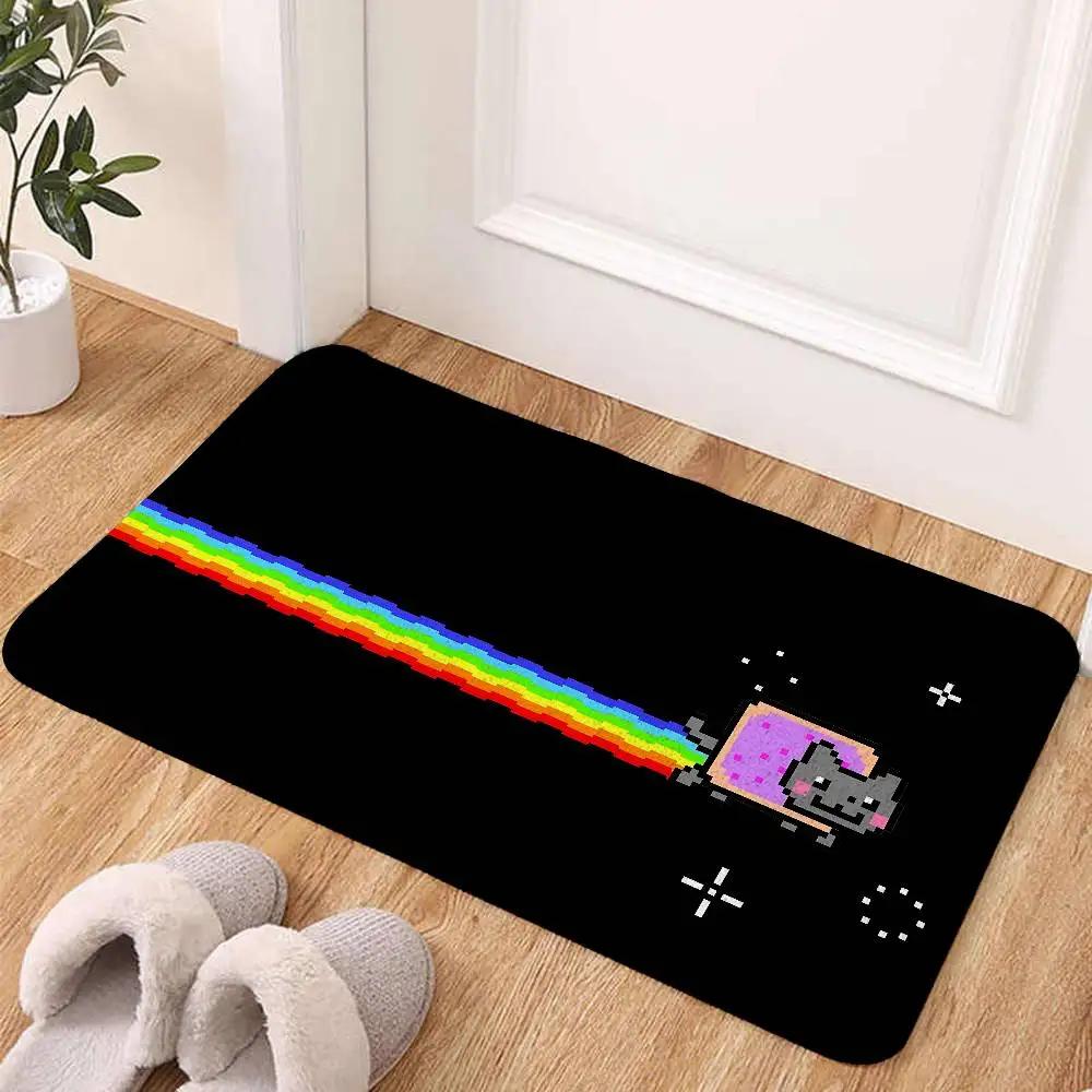 Мультяшный N-Nyan-Cat Минималистичный Коврик для Пола Ковер в Гостиную Ковер для Спальни Приветственный Коврик Наружный Ковер