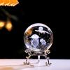 3D гравированная цветочная хрустальная сфера на подставке Декор для дома Сфера мечты Комнатные романтические настольные украшения Стеклянные шары Фестивальные подарки