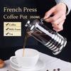 Mini Stainless Steel French Press Pot 350ML Cold Brew Coffee Maker Heat Resistant Glass Portable Pitcher 4Cups for Milk Foam Tea