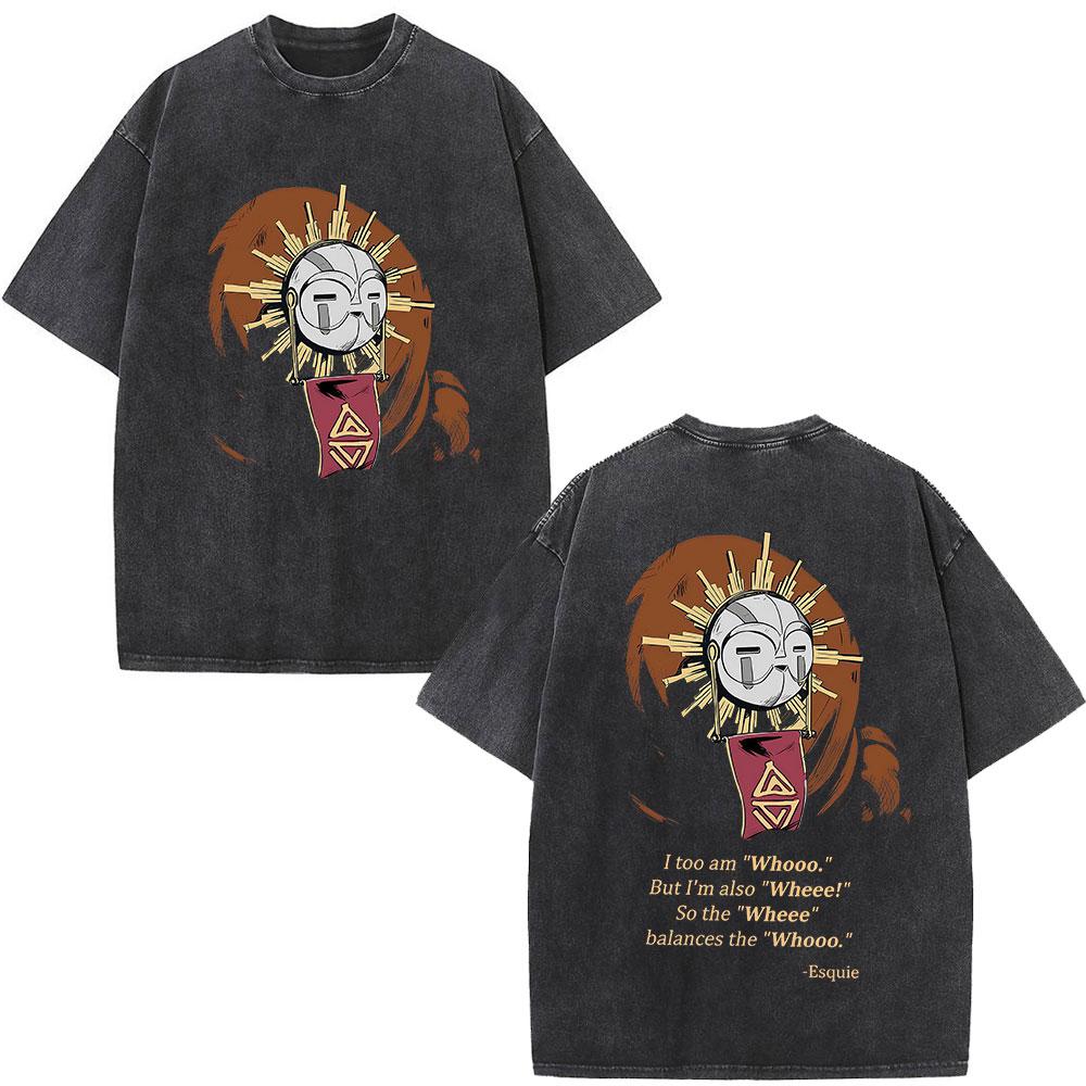 Esquie Clair Obscur Expedition Vintage Washed T Shirts Mens Women Clothing Fashion Cotton Short Sleeve Tshirt Streetwear