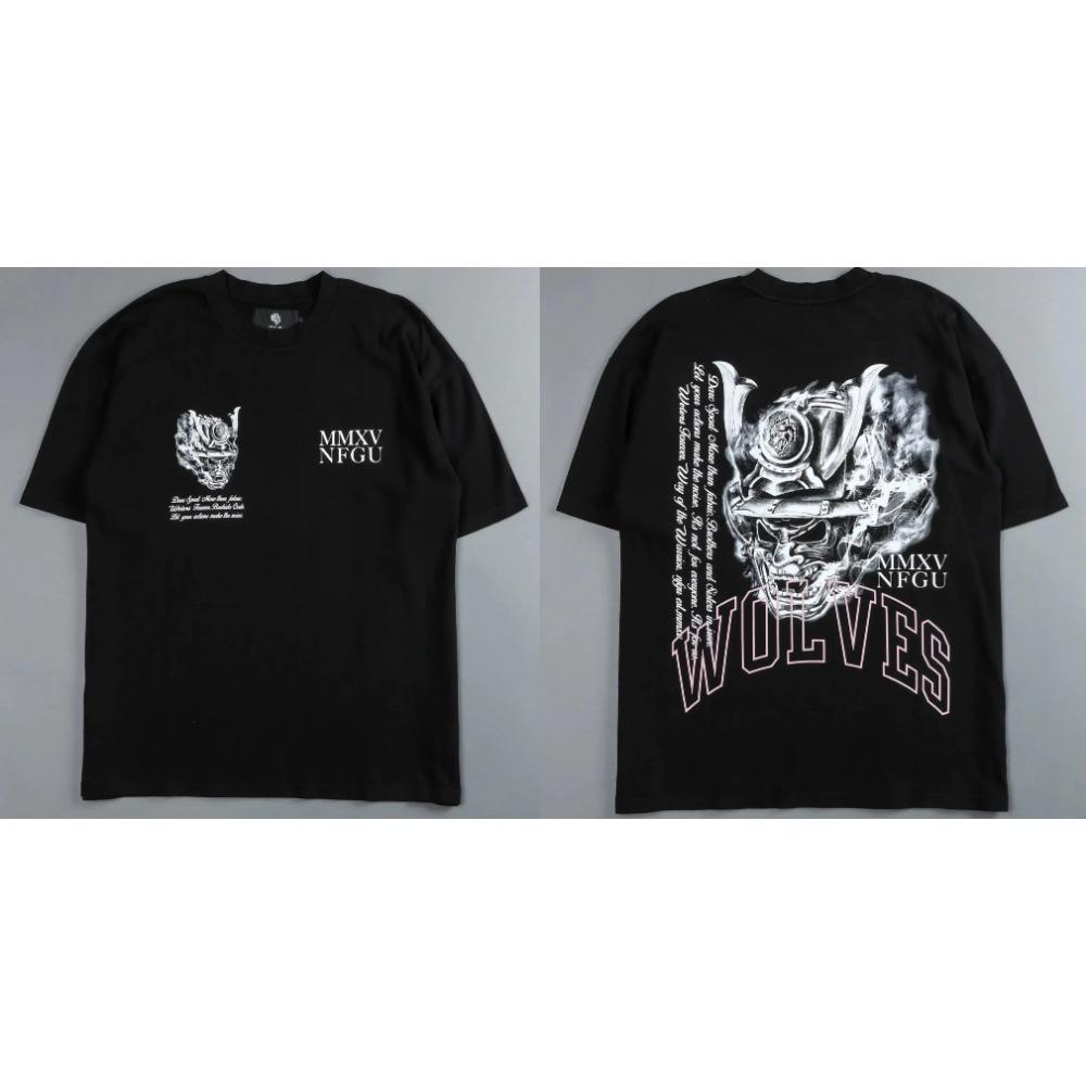 Darc Wolf Head Смешной принт Тренировка Тренажерный зал Фитнес 100% хлопок Мужская футболка с коротким рукавом Повседневная футболка Модные спортивные свободные топы Y2k