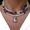 Light Luxury Artificial Pearl Pendant Necklace With Multilayer Design For Women