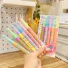 6Pcs/Set Stackable Color Marker Pen Plastic Color Painting Pen Double-ended Highlighter Diary
