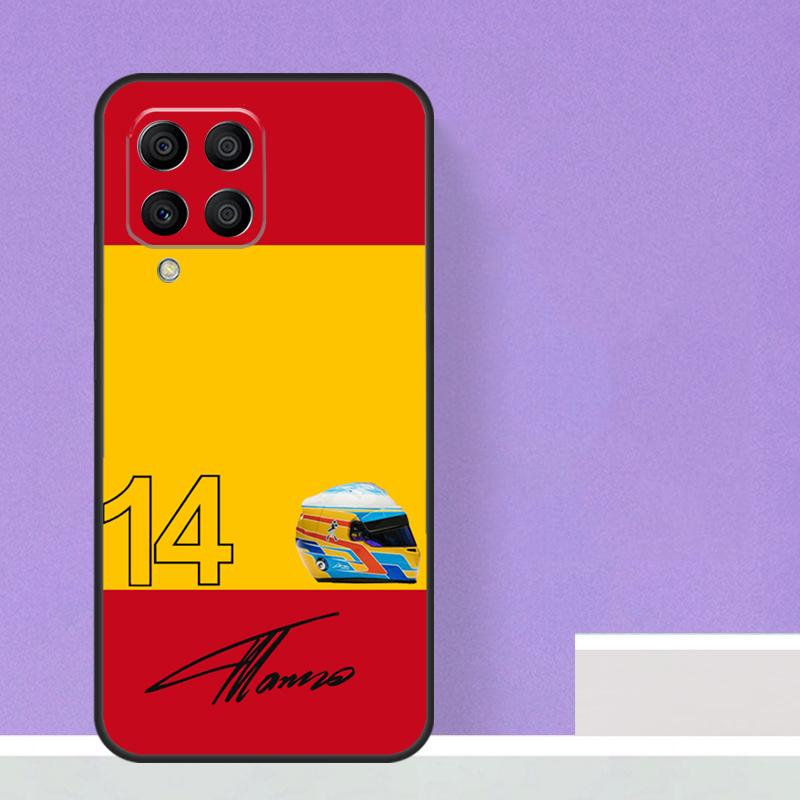 F1 Racing Фернандо Алонсо 14 для Samsung Galaxy M55 M15 M13 M33 M53 M20 M30s M31s M12 M32 M52 M11 M51 M14 M34 M54 чехол