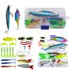 Fishing Lure Set Artificial Baits Minnow Spoon Soft Worms Hooks Freshwater Saltwater