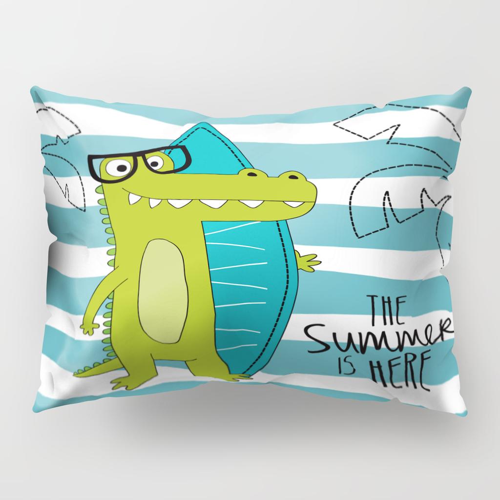 Cartoon Dinosaur Pillowcase Cute Children's Room Cushion Cover Car Sofa Cushion Cover Children's Birthday Gift