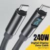 240 Вт USB C на Type C Кабель Быстрая Зарядка и Передача Данных Шнур Для Macbook iPhone Samsung POCO Зарядные Устройства с Цифровым Дисплеем Кабели