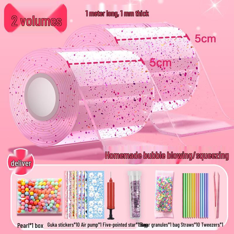Nano Squishy Bubble Blowing Glue: Double-Sided Tape DIY Set.