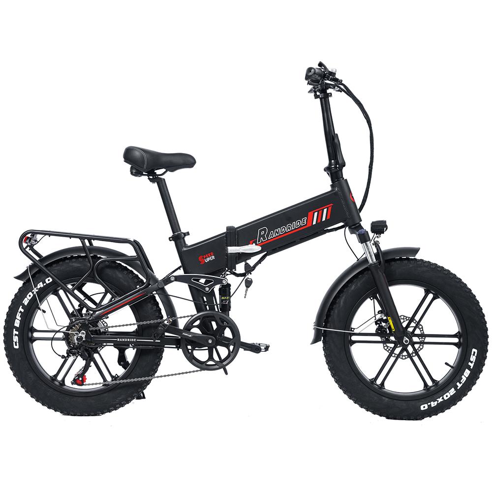 RANDRIDE YX20M Urban electric bicycles 500W motor 48V 17Ah battery 20x4-inch tires mechanical disc brakes.