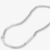 Metal Titanium Steel Bracelet Elegant Rhinestone Bracelet Luxury Cuban Zirconia Necklace  Gifts