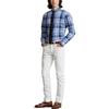 Polo Ralph Lauren SS22 клетчатая рубашка на пуговицах с длинным рукавом, приталенная рубашка, мужские рубашки, синяя MNPOWOV16822346