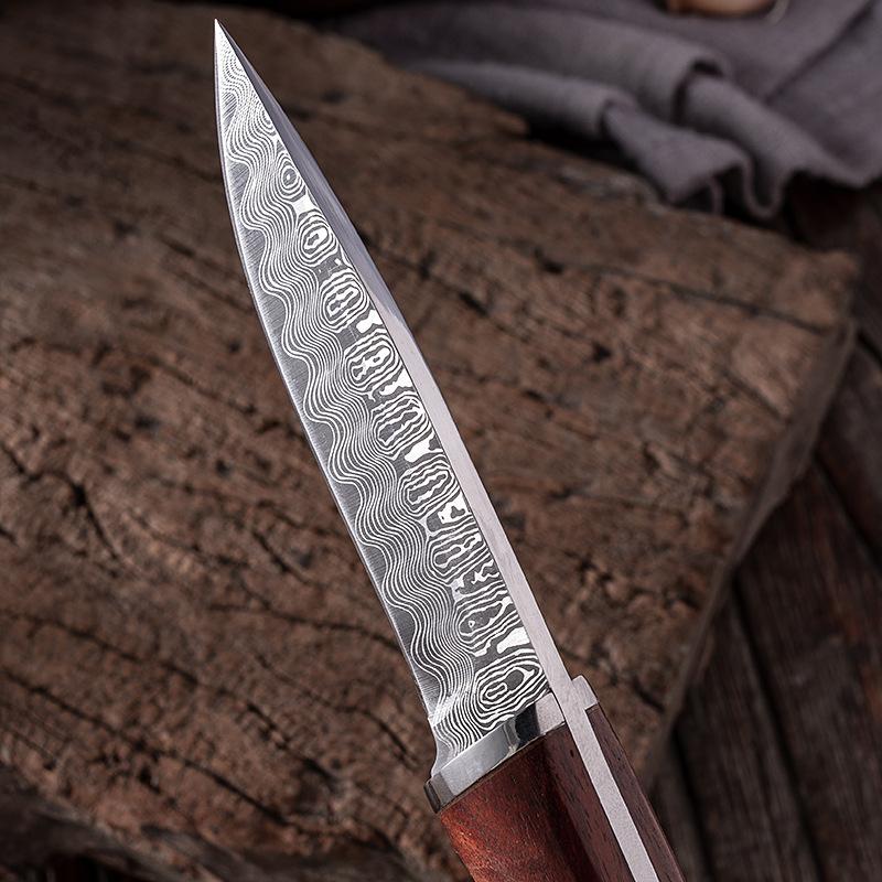Kitchen Knife Damascus Pattern Imitate Chef Meat Cleaver Fruit Paring Knife