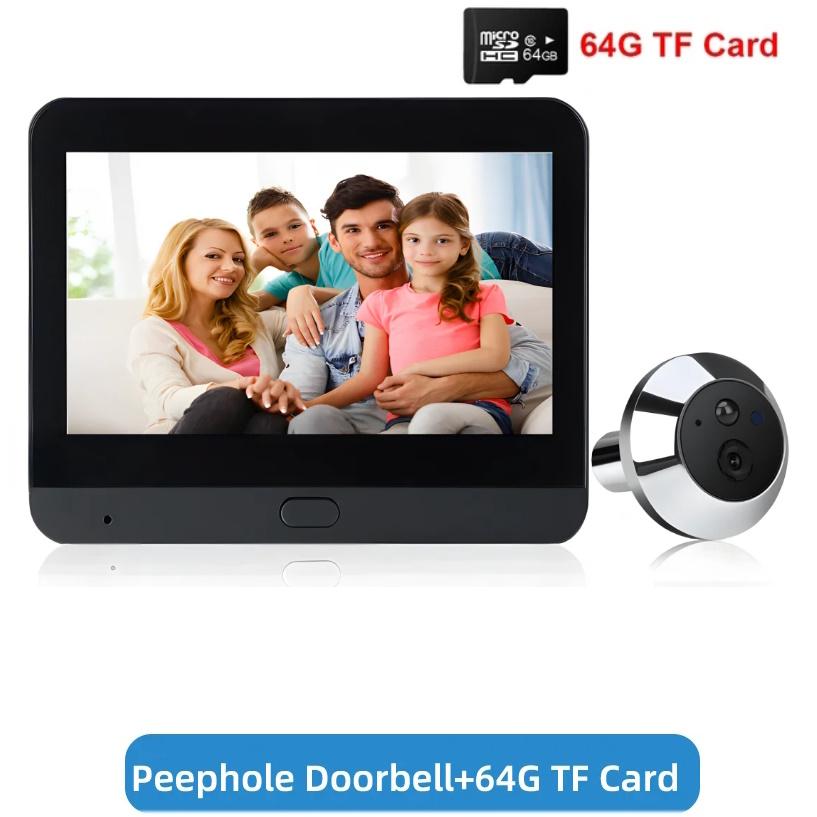 1080P Tuya Smart 2.4G WIFI цифровой дверной глазок 4,3-дюймовый цифровой беспроводной дверной звонок камера дверной глазок безопасности