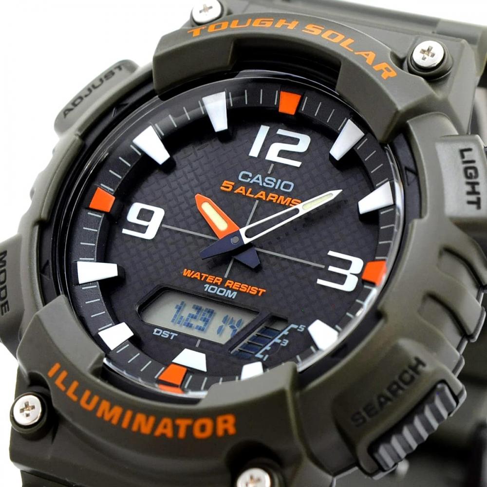 Casio Часы CASIO Tough Solar Ana-Digi Quartz Watch AQ-S810 Series Мужская модель Overseas (Военный зеленый AQ-S810W-3AV)